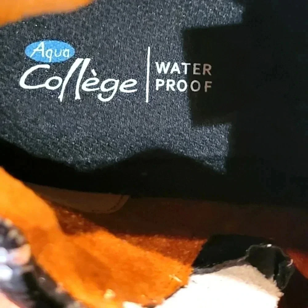 Aqua College Georgia #B3433 002 Leather White Snakeskin Trim Sz 8